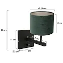 Steinhauer Luminaria de pared STANG arriba, cilíndrico, con pantalla E27 IP20, negro mate regulable