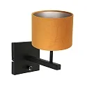 Steinhauer Luminaria de pared STANG arriba, cilíndrico, con pantalla E27 IP20, negro mate regulable
