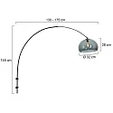 Steinhauer Luminaria de pared SPARKLED LIGHT semicircular, con pantalla, ajustable E27 IP20, negro mate 