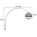 Steinhauer Luminaria de pared SPARKLED LIGHT semicircular, ajustable E27 IP20, acero cepillado 