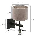Steinhauer Luminaria de pared STANG con pantalla, con punto LED E27 IP20, negro mate 