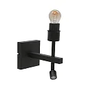 Steinhauer Luminaria de pared STANG con pantalla, con punto LED E27 IP20, negro mate 