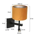 Steinhauer Luminaria de pared STANG con pantalla, con punto LED E27 IP20, negro mate 