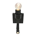 Steinhauer Luminaria de pared STANG con pantalla, con punto LED E27 IP20, negro mate 