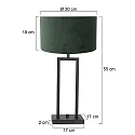 Steinhauer Luminaria de mesa STANG arriba, doble, con interruptor, con pantalla, con enchufe E27 IP20, negro mate regulable