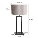 Steinhauer Luminaria de mesa STANG arriba, doble, con interruptor, con pantalla, con enchufe E27 IP20, negro mate regulable