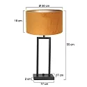 Steinhauer Luminaria de mesa STANG arriba, doble, con interruptor, con pantalla, con enchufe E27 IP20, negro mate regulable