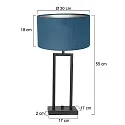 Steinhauer Luminaria de mesa STANG arriba, doble, con interruptor, con pantalla, con enchufe E27 IP20, negro mate regulable