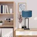 Steinhauer Luminaria de mesa STANG arriba, doble, con interruptor, con pantalla, con enchufe E27 IP20, negro mate regulable