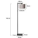 Steinhauer Luminaria de pedestal STANG abajo, con interruptor, con pantalla, con enchufe E27 IP20, negro mate regulable