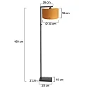 Steinhauer Luminaria de pedestal STANG abajo, con interruptor, con pantalla, con enchufe E27 IP20, negro mate regulable