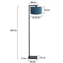 Steinhauer Luminaria de pedestal STANG abajo, con interruptor, con pantalla, con enchufe E27 IP20, negro mate regulable