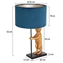 anne light & home Luminaria de mesa ANIMAUX - SURICATE arriba, con interruptor, con pantalla, con enchufe E27 IP20, negro mate 