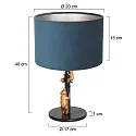 anne light & home Luminaria de mesa ANIMAUX - OURSES arriba, con interruptor, con pantalla, con enchufe E27 IP20, negro mate 
