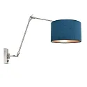 Steinhauer wall luminaire PRESTIGE CHIC cylindrical, with switch, with shade, with jointed arm, with plug E27 IP20, steel brushed dimmable