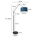 Steinhauer Luminaria de pedestal PRESTIGE CHIC cilíndrico, con interruptor, con pantalla, con brazo articulado, con enchufe E27 IP20