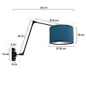 Steinhauer Luminaria de pared PRESTIGE CHIC cilíndrico, con interruptor, con pantalla, con brazo articulado, con enchufe E27 IP20