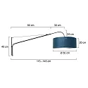 Steinhauer Luminaria de pared ELEGANT CLASSY con interruptor, con pantalla, con alivio de tensión, con enchufe, ajustable E27 IP20