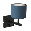 Steinhauer Luminaria de pared STANG arriba, cilíndrico, con pantalla E27 IP20, negro mate regulable