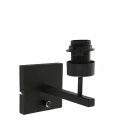 Steinhauer Luminaria de pared STANG arriba, cilíndrico, con pantalla E27 IP20, negro mate regulable