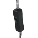 Mexlite Luminaria de pared DION con interruptor, con enchufe, ajustable, cónico E14 IP20, negro mate 