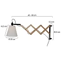 Mexlite Luminaria de pared DION con interruptor, con enchufe, ajustable, cónico E14 IP20, negro mate 