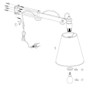 Mexlite Luminaria de pared DION con interruptor, con brazo articulado, con enchufe, cónico E14 IP20, negro mate 
