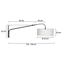 Steinhauer Luminaria de pared ELEGANT CLASSY con interruptor, con pantalla, con alivio de tensión, con enchufe, ajustable E27 IP20