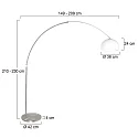 Steinhauer Luminaria de pedestal SPARKLED LIGHT semicircular, con interruptor, con pantalla, con enchufe, ajustable E27 IP20
