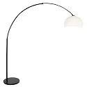 Steinhauer Luminaria de pedestal SPARKLED LIGHT semicircular, con interruptor, con pantalla, con enchufe, ajustable E27 IP20, negro mate 
