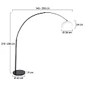 Steinhauer Luminaria de pedestal SPARKLED LIGHT semicircular, con interruptor, con pantalla, con enchufe, ajustable E27 IP20, negro mate 