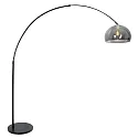 Steinhauer Luminaria de pedestal SPARKLED LIGHT semicircular, con interruptor, con pantalla, con enchufe, ajustable E27 IP20, negro mate 