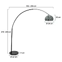 Steinhauer Luminaria de pedestal SPARKLED LIGHT semicircular, con interruptor, con pantalla, con enchufe, ajustable E27 IP20, negro mate 