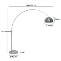 Steinhauer Luminaria de pedestal SPARKLED LIGHT semicircular, con interruptor, con pantalla, con enchufe, ajustable E27 IP20