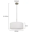 Steinhauer Luminaria colgante SPARKLED LIGHT cilíndrico, con pantalla E27 IP20, acero cepillado regulable
