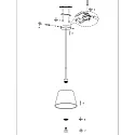 Steinhauer Luminaria colgante SPARKLED LIGHT cilíndrico, con pantalla E27 IP20, acero cepillado regulable