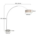 Steinhauer Luminaria de pedestal SPARKLED LIGHT cilíndrico, con interruptor, con pantalla, con enchufe, ajustable E27 IP20