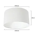Steinhauer shade KAPPEN - Ø 40CM flat, cylindrical, white