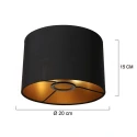 Steinhauer Pantalla KAPPEN - Ø 20CM plano, cilíndrico, negro