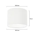 Steinhauer Pantalla KAPPEN - Ø 20CM alto, cilíndrico, blanco