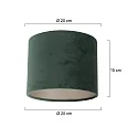 Steinhauer Pantalla KAPPEN - Ø 20CM alto, cilíndrico, verde oscuro