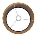 Steinhauer Pantalla KAPPEN - Ø 30CM cilíndrico, dorado mate, color arenoso