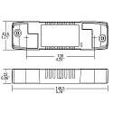 TCI LED driver PRO FLAT 40 with strain relief, current constant, adjustable, switchable, white