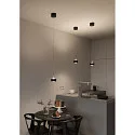 Top Light Luminaria colgante PUK! PRO 120 MOTION de 1 llama IP20, cromo, negro mate regulable