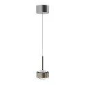 Luminaria colgante PUK! PRO 120 MOTION de 1 llama IP20, níquel mate, plata regulable