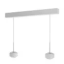 Luminaria colgante PUK! PRO 120 MOTION de 2 llamas IP20, cromo, blanco mate regulable