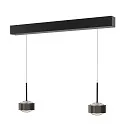 Luminaria colgante PUK! PRO 120 MOTION de 2 llamas IP20, negro mate regulable