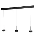 Luminaria colgante PUK! PRO 120 MOTION de 3 llamas IP20, cromo, negro mate regulable