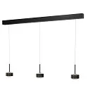 Luminaria colgante PUK! PRO 120 MOTION de 3 llamas IP20, negro mate regulable