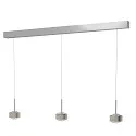 Luminaria colgante PUK! PRO 120 MOTION de 3 llamas IP20, níquel mate regulable